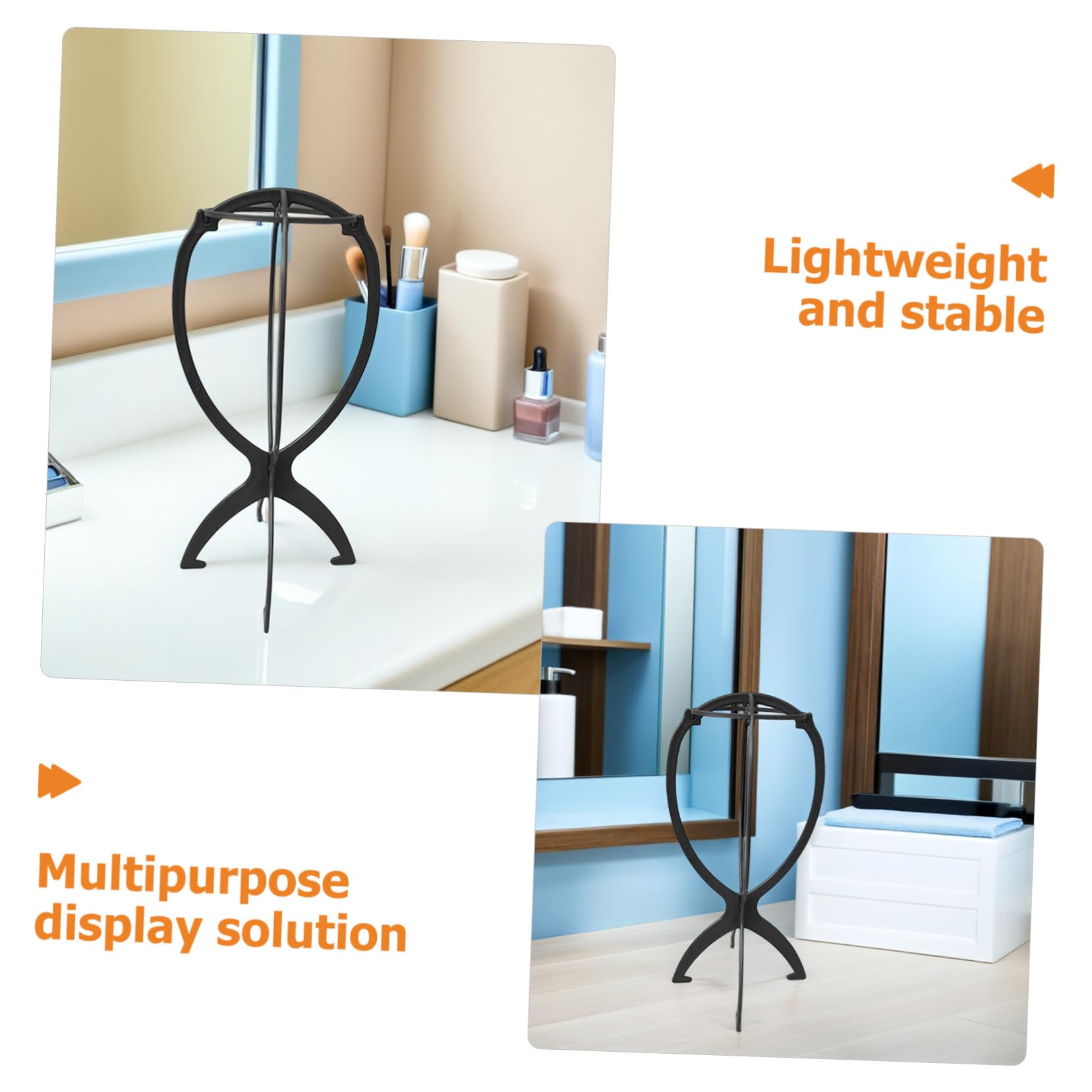 FRCOLOR Soporte para Pelucas de Pp Negro, Pack de 10 Piezas