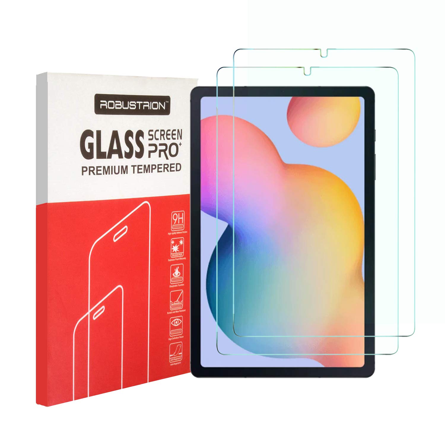 Robustrion 2 Pack Premium Tempered Glass for Samsung Galaxy Tab S6 Lite 10.4 inch Screen Protector Guard [Anti-Scratch] & [Smudge Proof] [S Pen Compatible] (B08CTQB3BB) Amazon Price History, Amazon Price Tracker