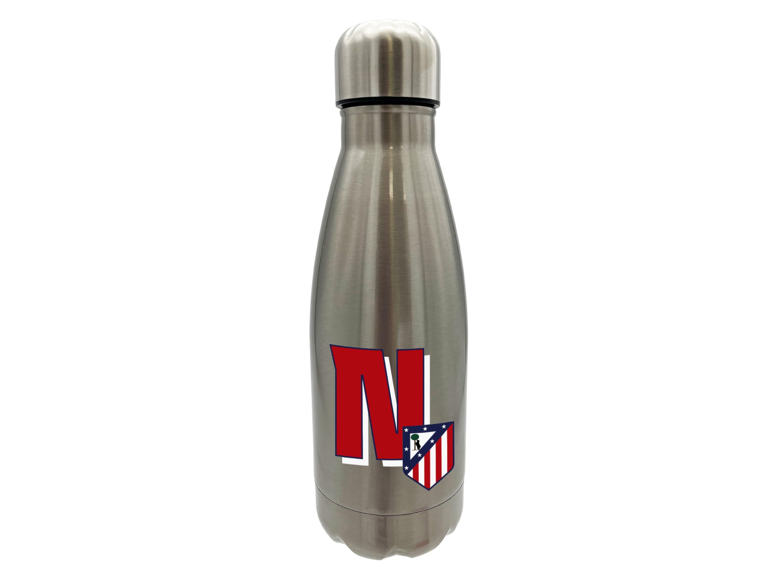 Atlético de Madrid Stainless Steel Water Bottle, Airtight Seal with Letter A in Red, 550 ml, Metallic Colour, Official Product (CyP