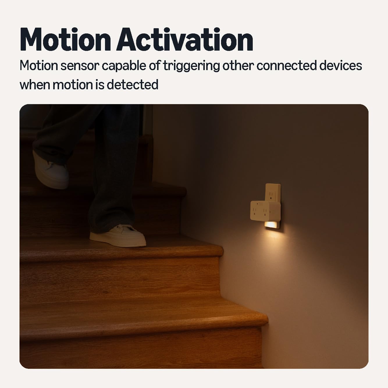 Amazon Basics Dual Smart Plug with Motion Sensor and Night Light Works with Alexa Only 2 4 GHz — view 4