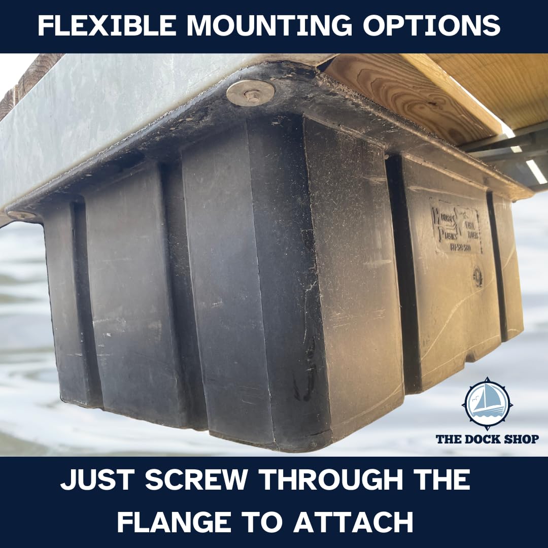 Generic Eagle Float Flanged Dock Floats, Multiple Size Options, Floating Dock, Dock Flotation, Foam Core, Waterproof and Weatherproof, 15-Year Manufacturer Warranty (2'x4'x12), Black