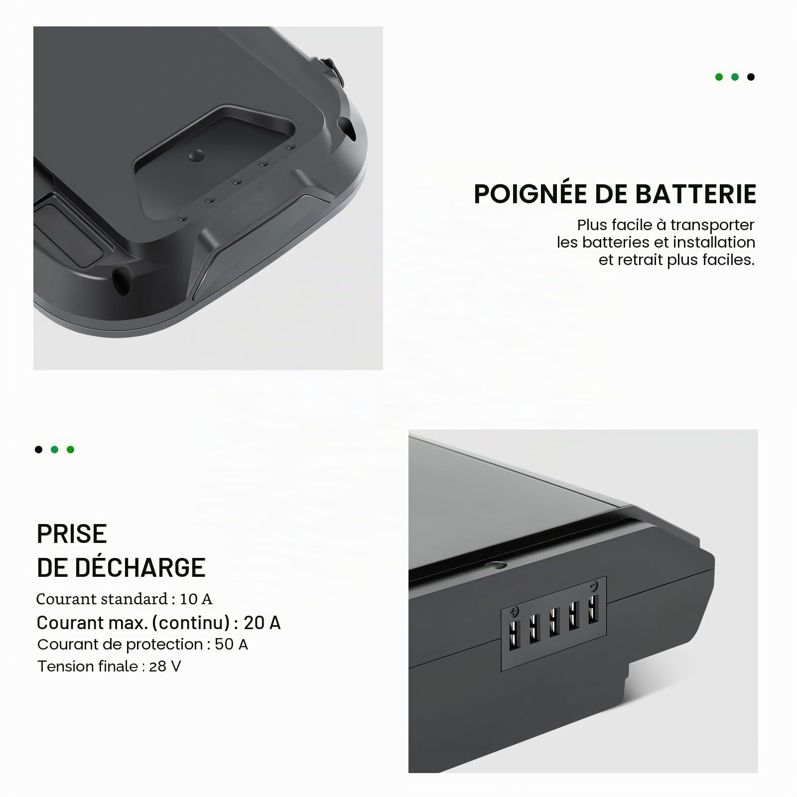 YOSE POWER Batterie Porte‑Bagages YJ145 36V 12,8Ah pour Moteur 36V 50W‑800W
