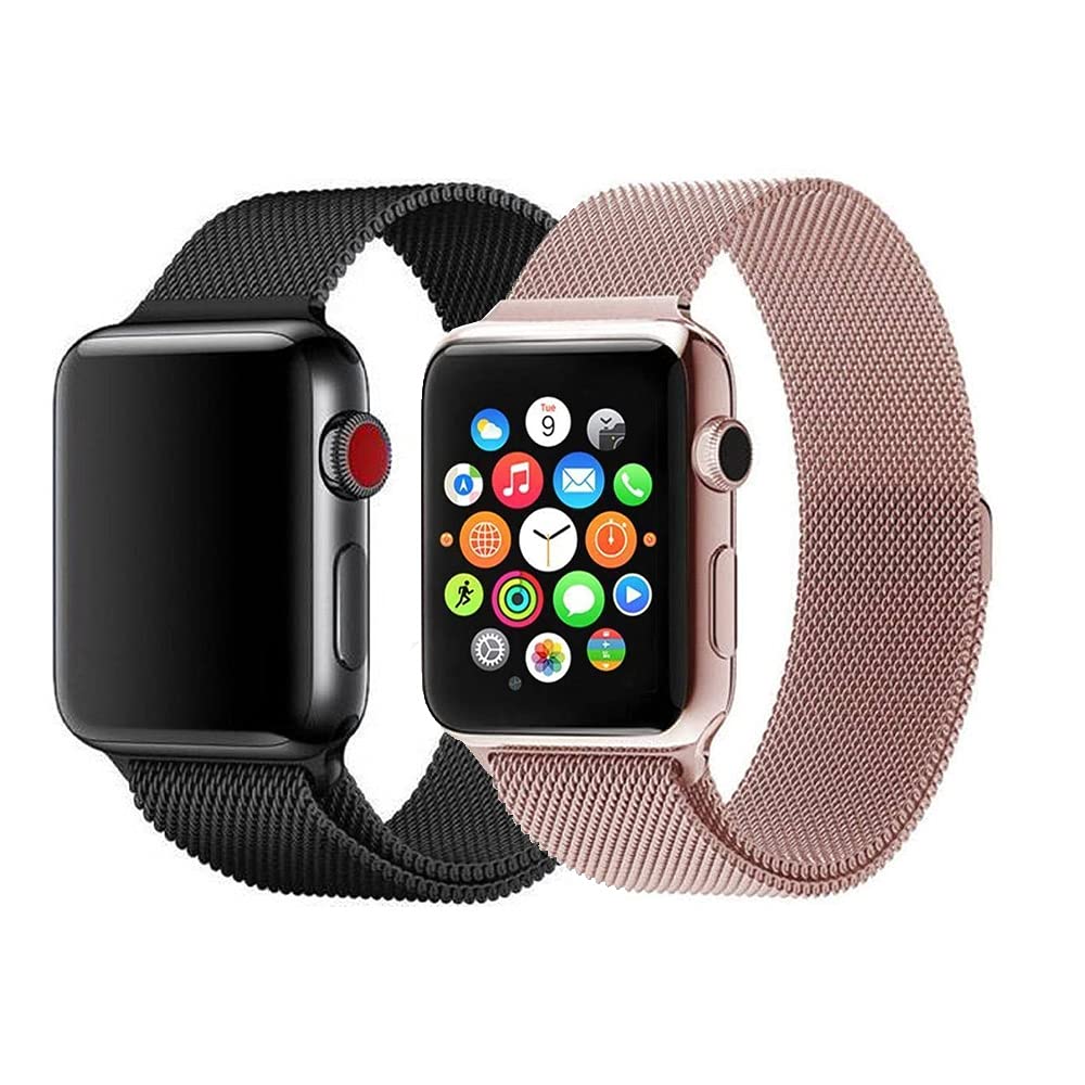 MARGOUN for Apple Watch Band Stainless Steel Metal Strap Milanese Loop Alloy Replacement for iWatch Series 8/7/SE/6/5/4/3/2/1