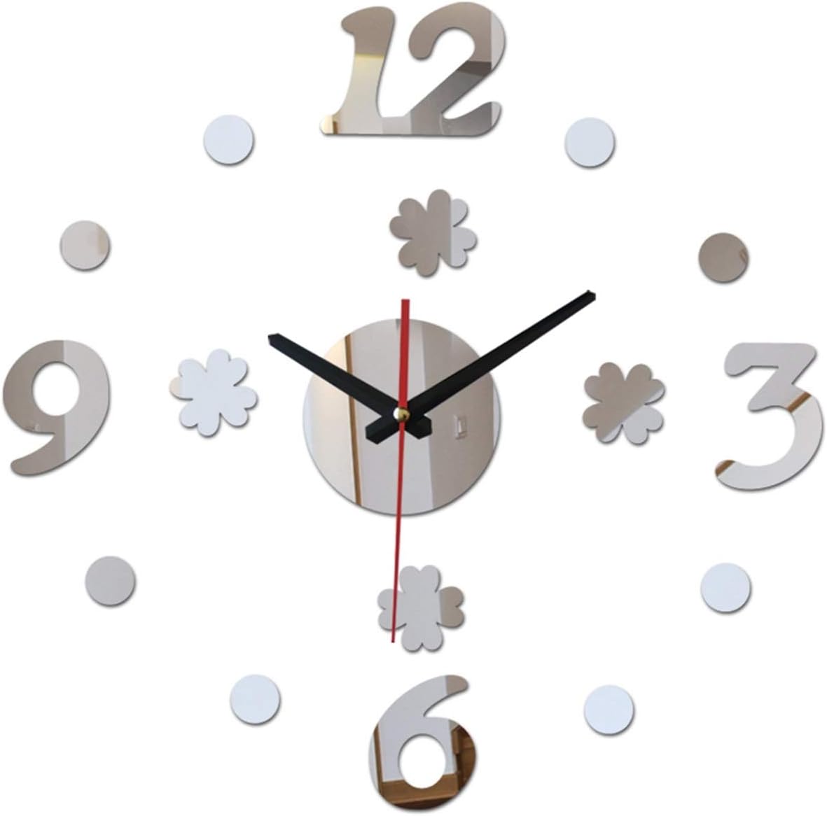 Xihe Home Decoration Wall Clock Wall Clock Home Decoration Modern Diy Acrylic Mirror Sticker Quartz Needle Safety Design Decoration (Color : 3/8")