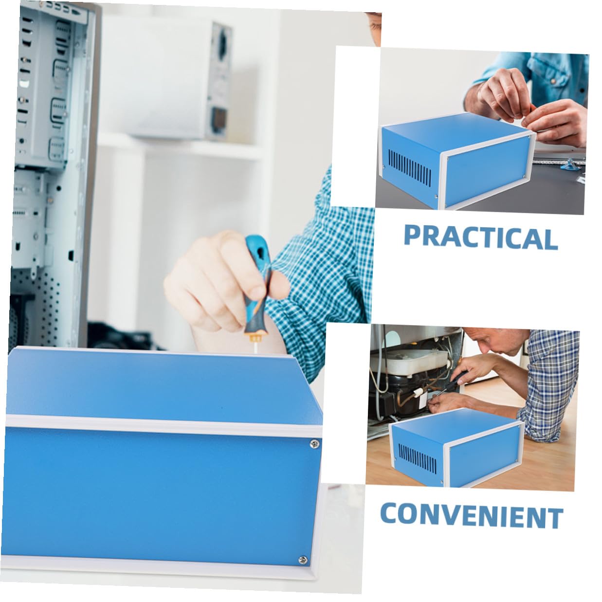 DOITOOL Caja Metálica para Conexiones Eléctricas Resistente y Compacta con Diseño Práctico y Elegante para Proyectos Electrónicos Estaciones y Equipos de Medición Fácil Instalación y Uso