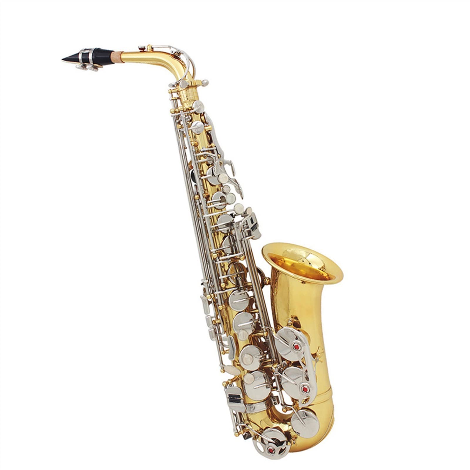 MIB Sassofono Contralto Ottone Laccato Oro Mi Piatto Sax Strumento Musicale A Fiato con Custodia Sassofono principiante