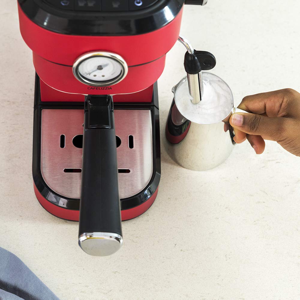 Cecotec Macchina da caffè Cafelizzia 790 Shiny Pro per espresso e cappuccino. Manometro, 1350 W, Sistema Thermoblock, 20 bar, Modalità per 1 e 2 caffè, vaporizzatore orientabile, serbatoio da 1,2L