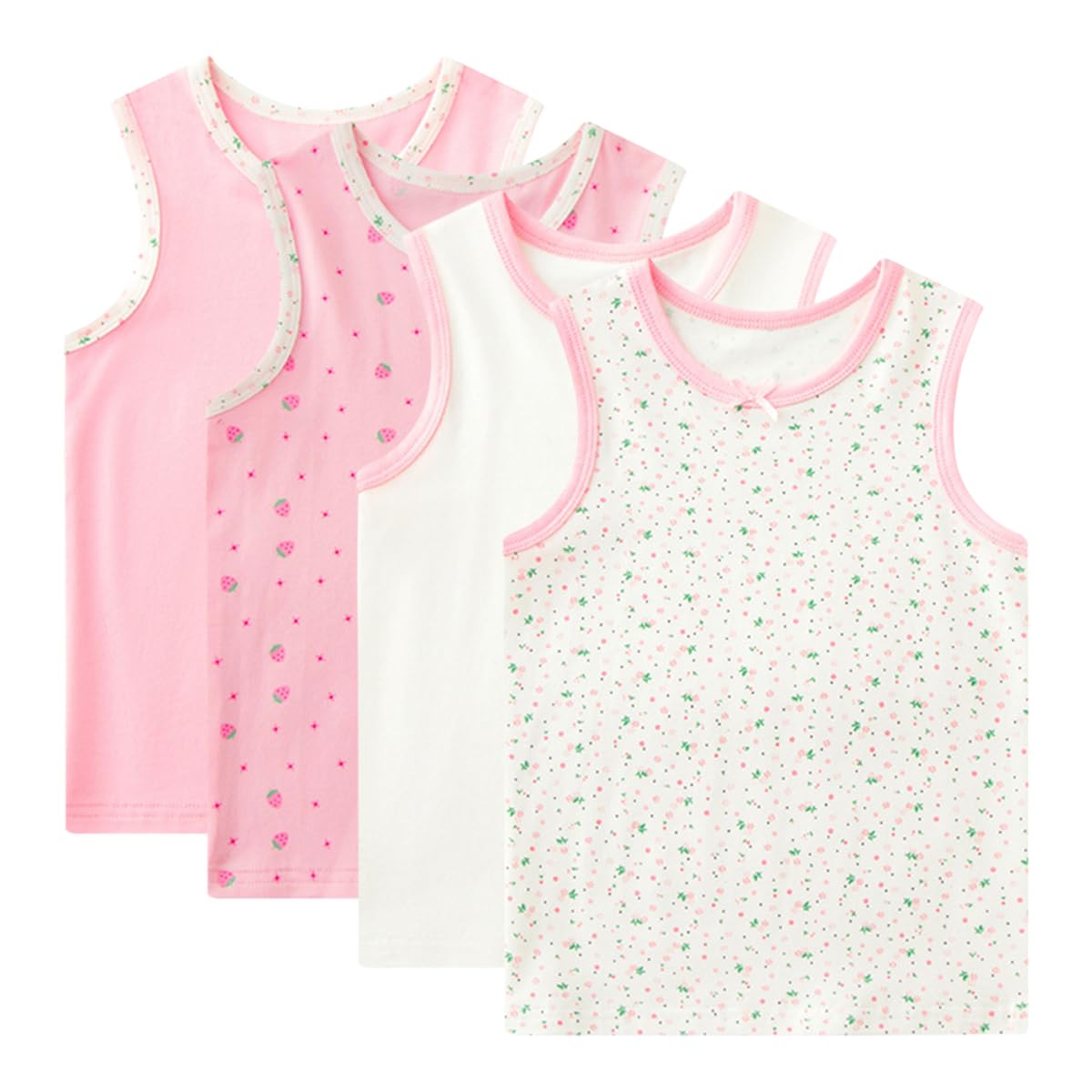 Maillot de Corps Fille en Coton débardeurs sans Manches Enfant sous-vêtements 2-11 Ans