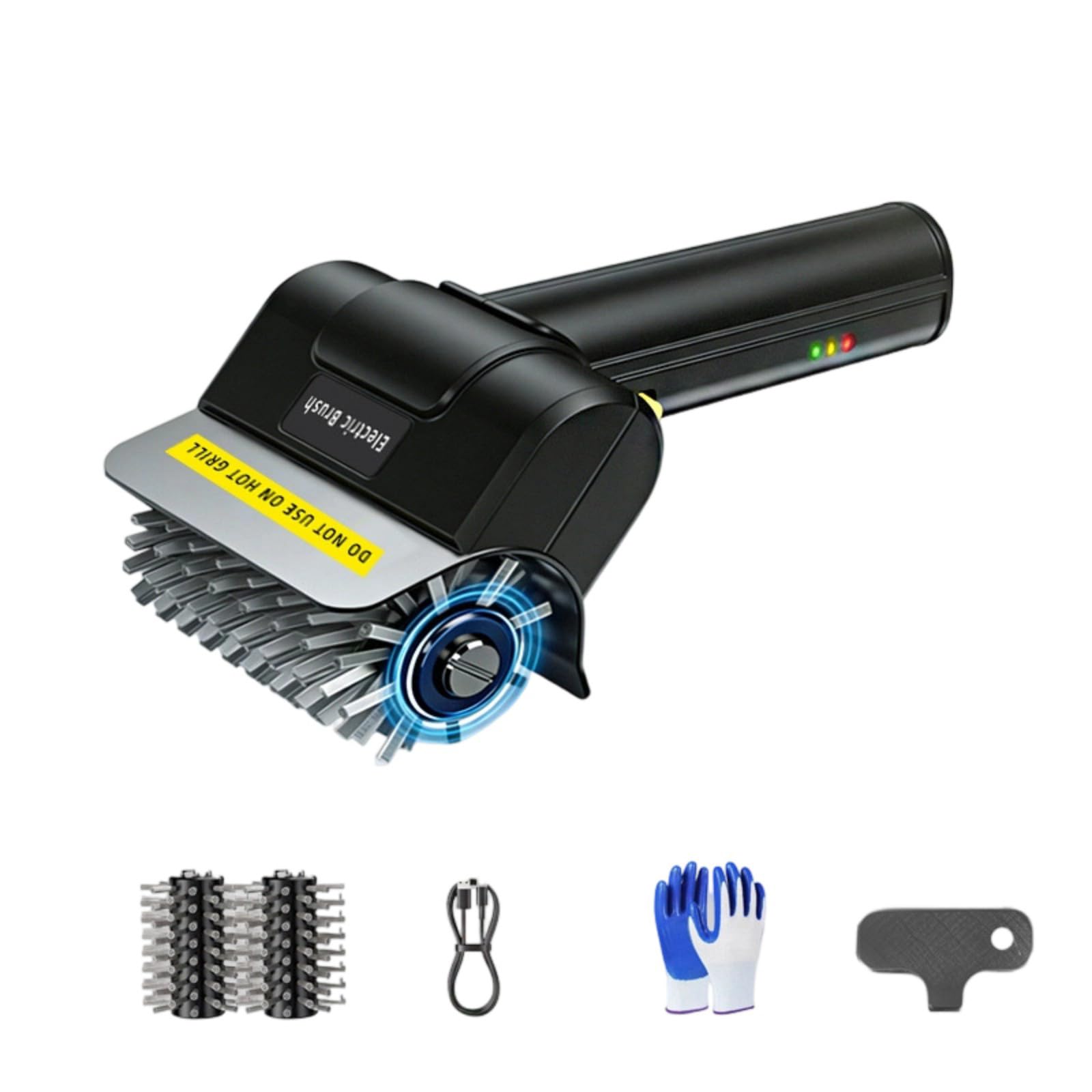 Rechargeable Cordless Grills Scrubber Detachable Brush Grills Cleaning Brush for Barbecue Maintenance with Replaceable Head
