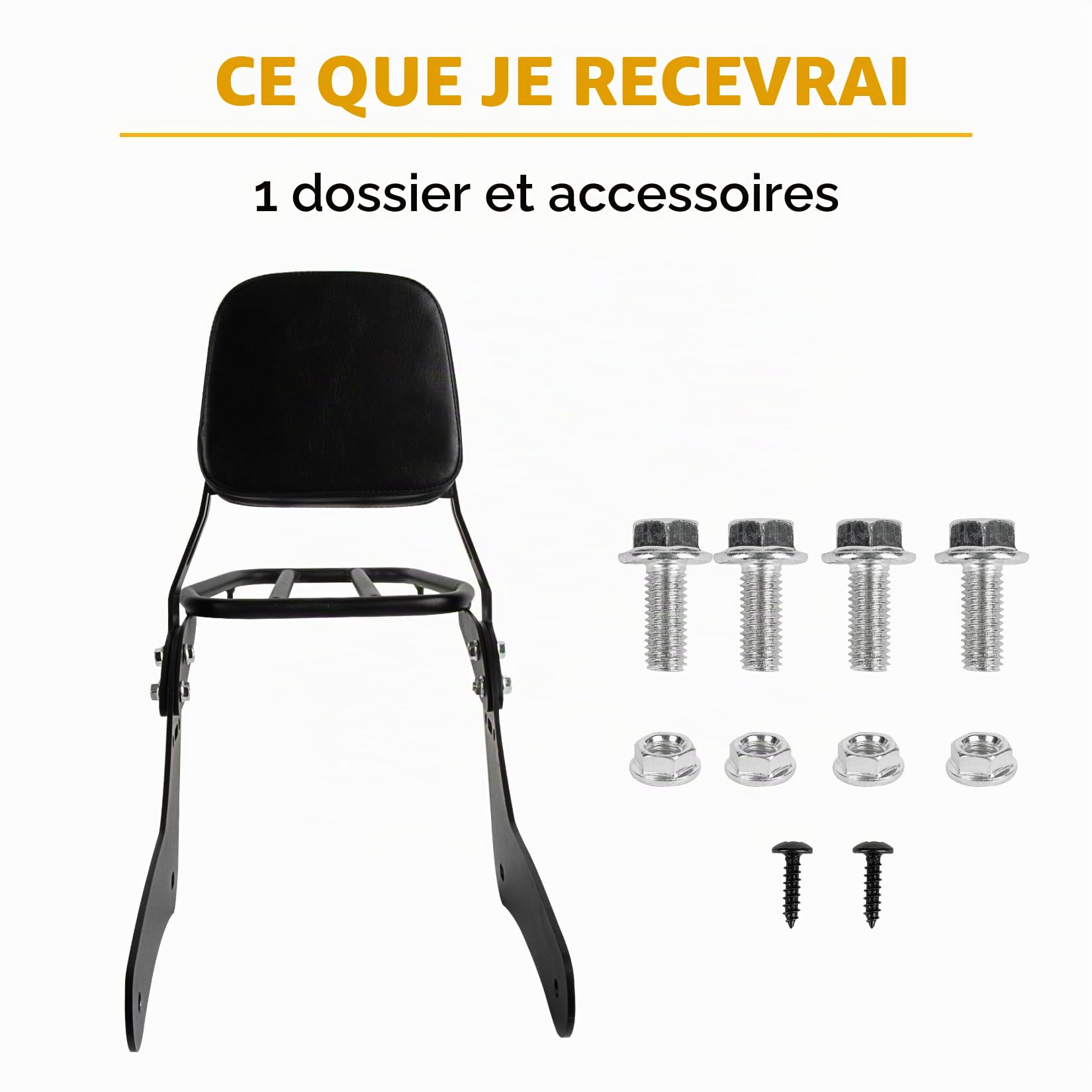 Coussin de Siège de Dossier Arrière de Moto avec Porte-bagages pour Rebel CMX500 CMX300 2017-2025, PSLER Dossier Passager Sissy Bar