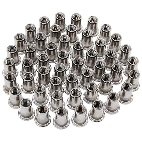 Tuercas de remache de acero inoxidable HSeaMall con inserto roscado M6 (50 piezas) Cover