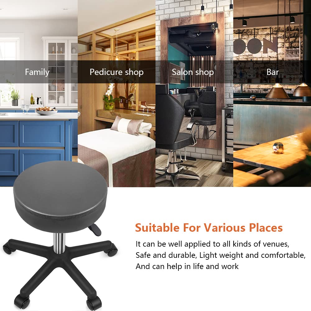 KKTONER Rolling Stool - Grey Salon & Spa Stool -6 KKTONER Rolling Stool - Grey Salon & Spa Stool -6
