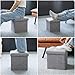 Oak & Tea Foldable Ottoman Storage Seat, Folding Foot stool with storage, Shoes Changing Stool, Foot Rest Storage Boxes with Lid, for Bedroom Living Room, Brownish Grey 30x30x30cm Oak & Tea Foldable Ottoman Storage Seat, Folding Foot stool with storage, Shoes Changing Stool, Foot Rest Storage Boxes with Lid, for Bedroom Living Room, Brownish Grey 30x30x30cm