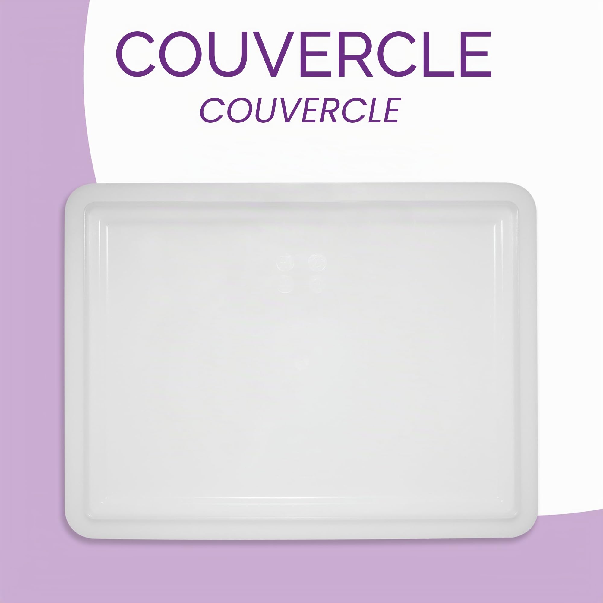 Ensemble bac et couvercle pour levure pâtes, pain, pizza, 12 l, blanc, en polyéthylène, superposable, usage alimentaire, fabriqué en Italie, 30 x 40 x 10 cm