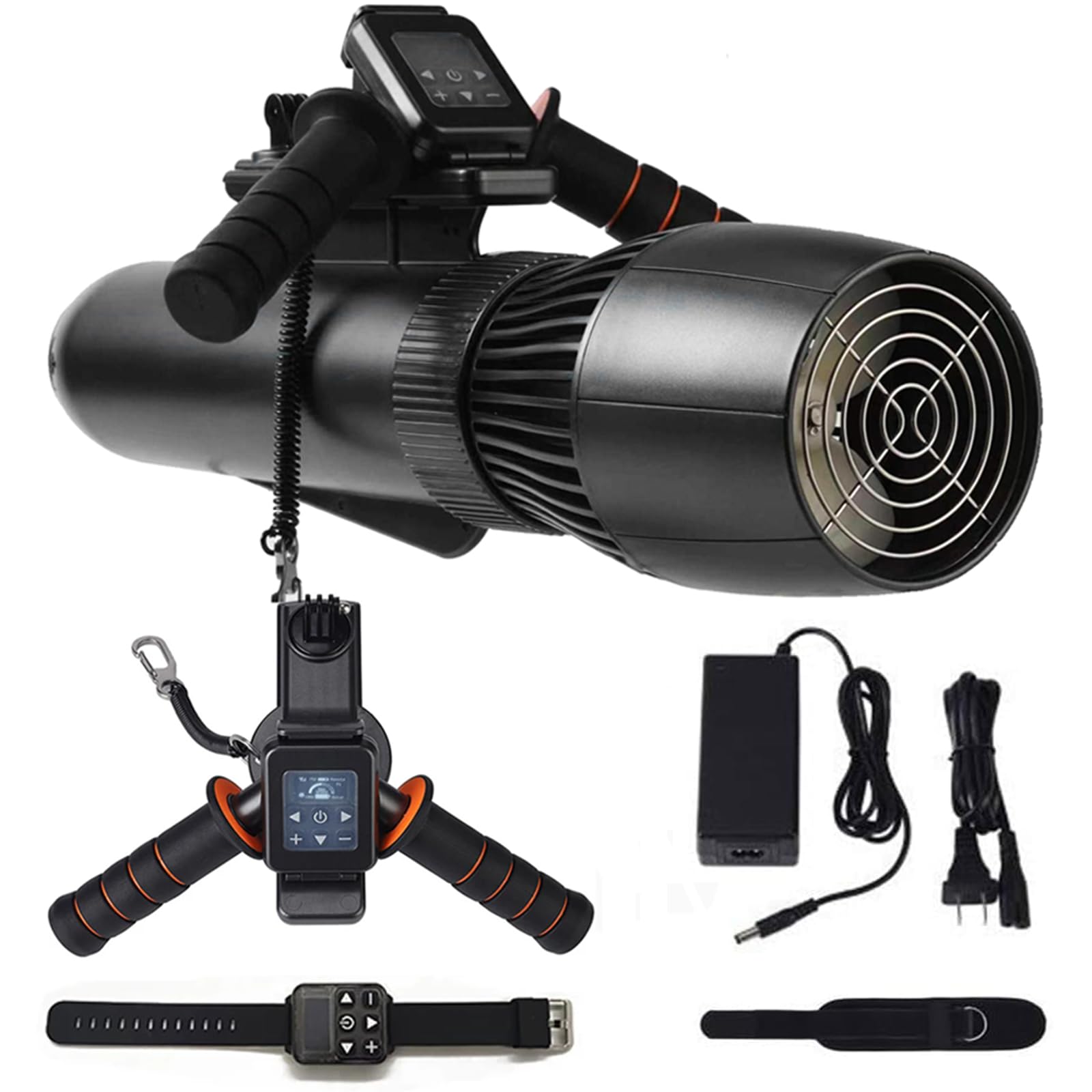 Scooter Subacuático, Propulsor Subacuático Eléctrico de 500W con Motor Sin Escobillas, Batería de 10000mAh, Control Remoto de Reloj, Scooter Acuático de 40M de Profundidad, para Buceo y Snorkel
