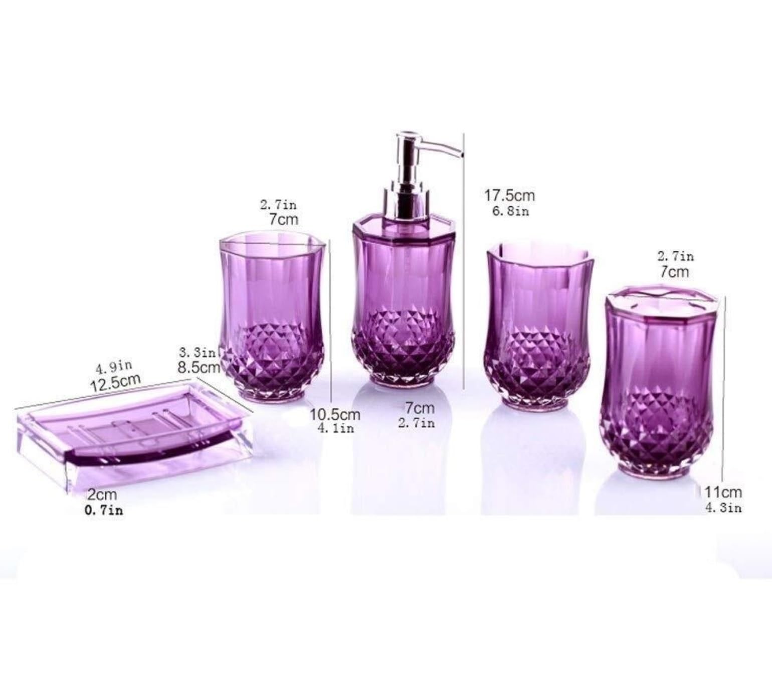 Dispensador Jabón Set Dispensador De Jabón Juego De Baño De 5 Piezas 1 Dispensador De Jabón 1 Soporte para Cepillo De Dientes 2 Vasos para Dientes Y 1 Jabonera Baño Accesorios