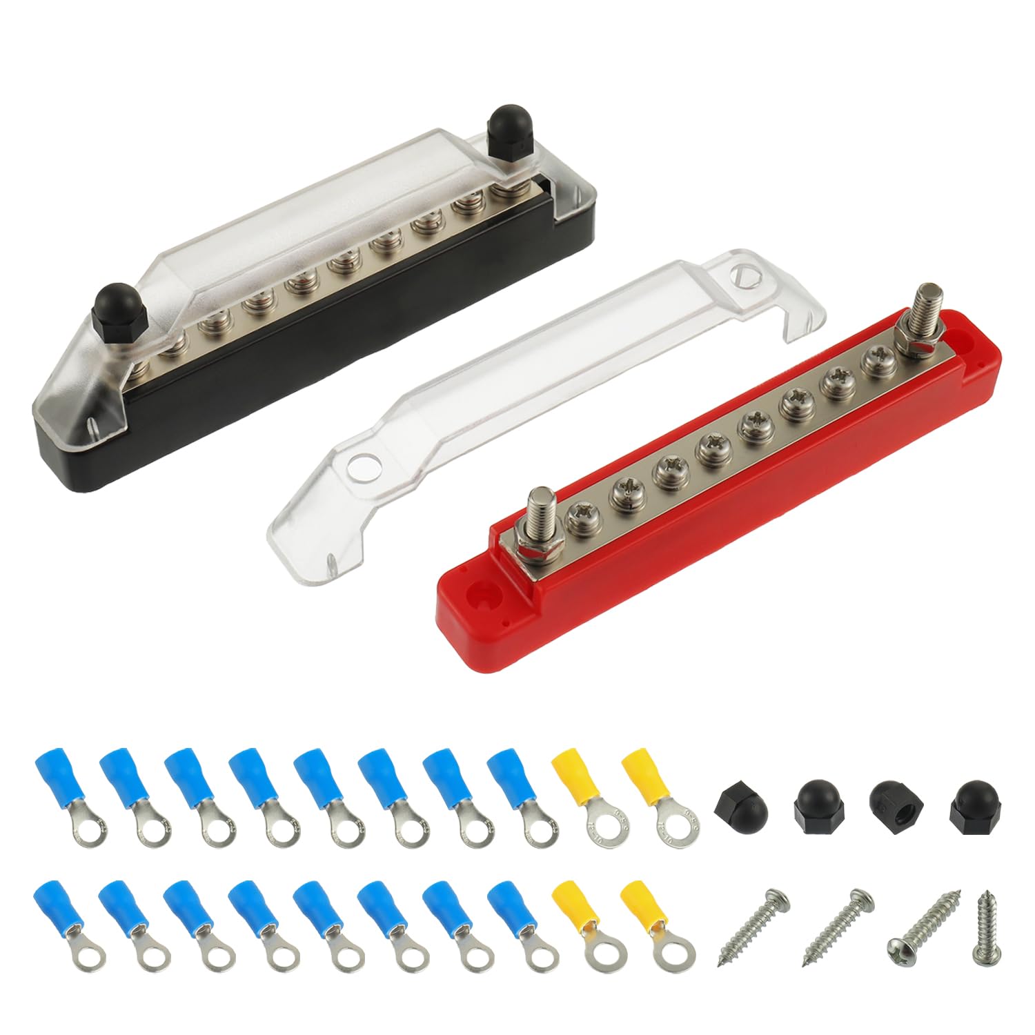 BOJACK Power Distribution Terminal with Cover 2 x 1/4