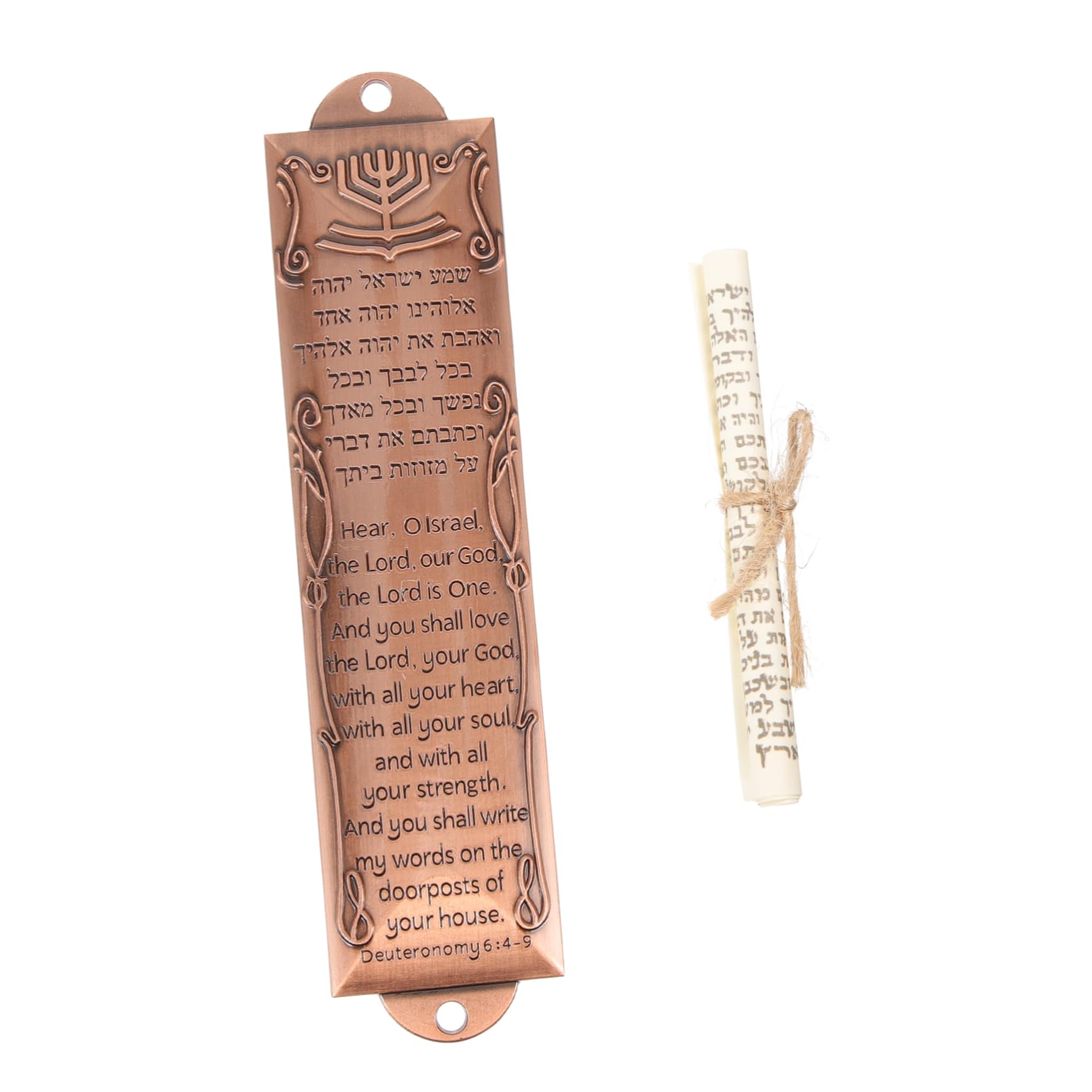 Mezuzah Décorative En Métal Vintage Avec Parchemin - Décoration De Porte Juive - Bénédiction Pour La Maison - Cadeau Religieux