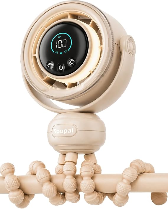Spopal Ventilateur de Poussette avec Oscillation à 120°