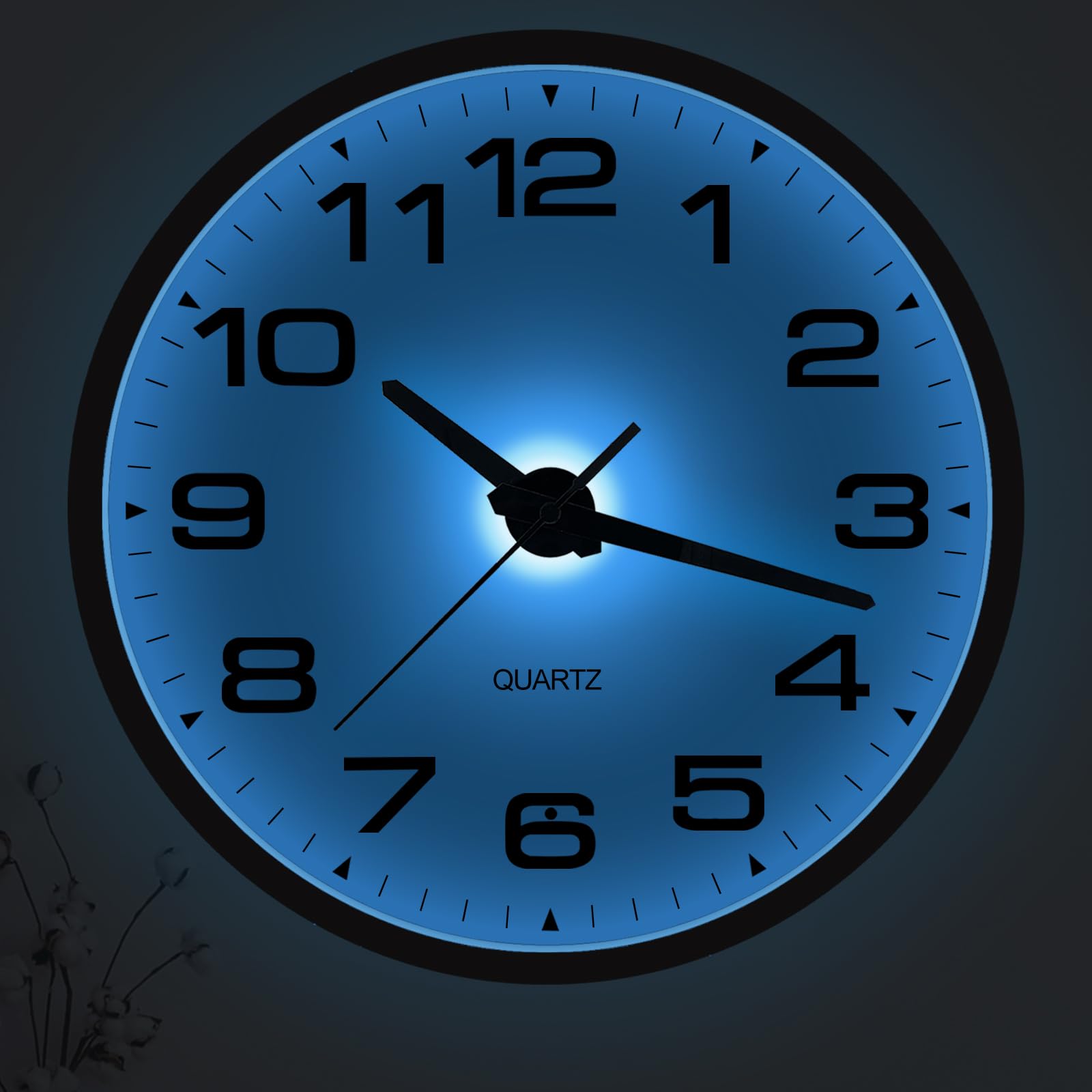 Battery Operated Lighted Wall Clock Wall Clock With Light, Glow In The