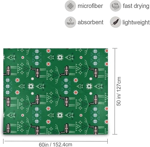 Miniatura 3 de KLL Merry Christmas Deer in Forest Throw Blanket Flannel Warm All Season Use Throw Blanket 50"x60" for Car Car