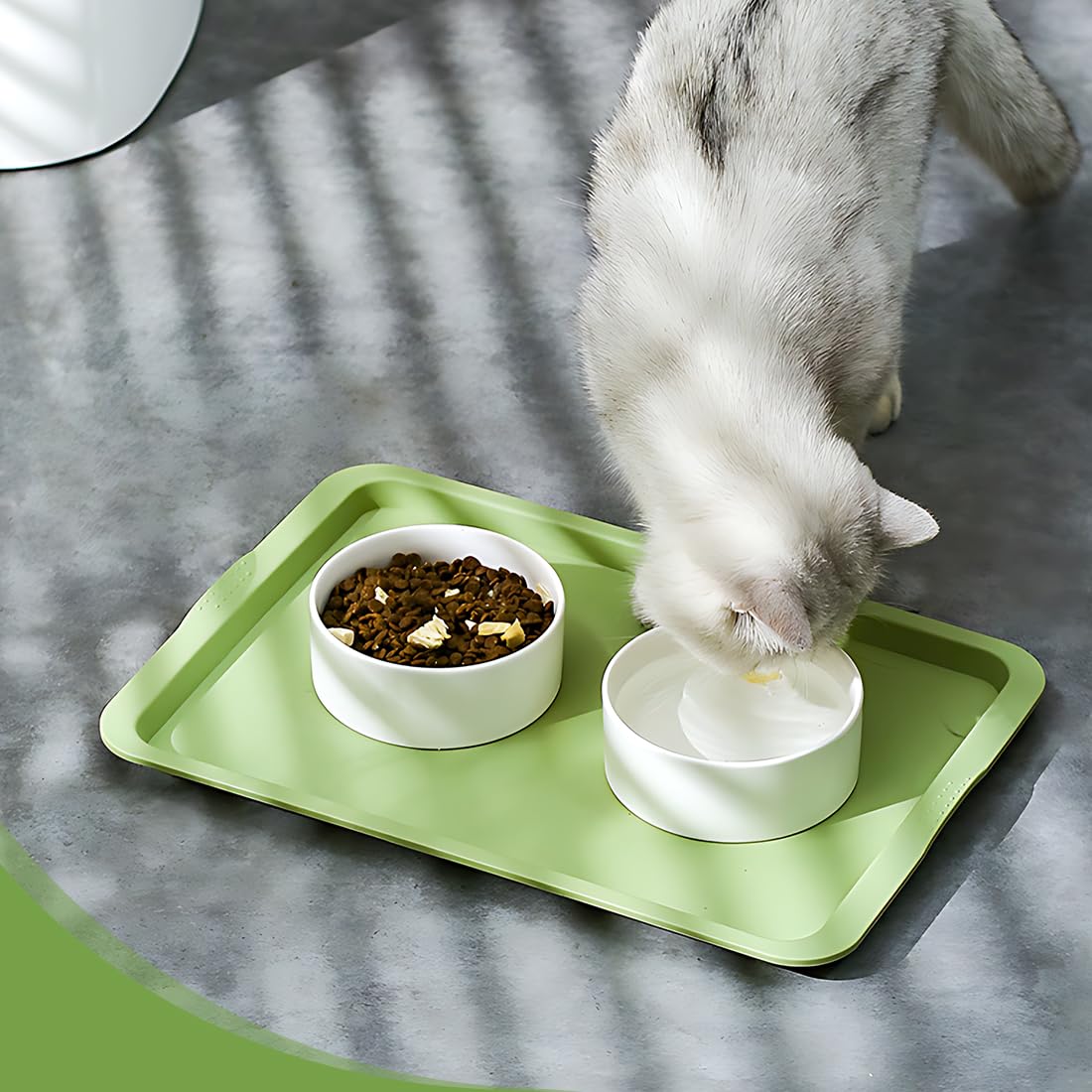 Silikon-Futtermatte Für Hunde & Katzen – Mit Erhöhtem Rand, Rutschfest, Wasserdicht (Grün, Klein)