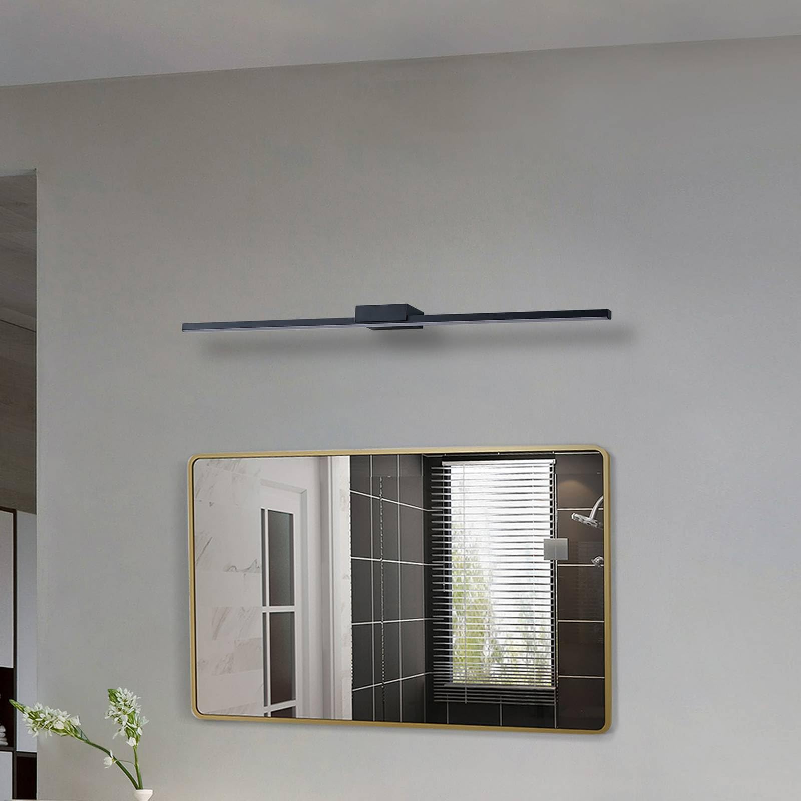 Lucande LED Wandleuchte, Wandlampe Bad Kivana (spritzwassergeschützt (Modern) in Schwarz aus Aluminium (1 flammig) - Wandleuchten Spiegelleuchte Badezimmer Wandbeleuchtung Badezimmerleuchte