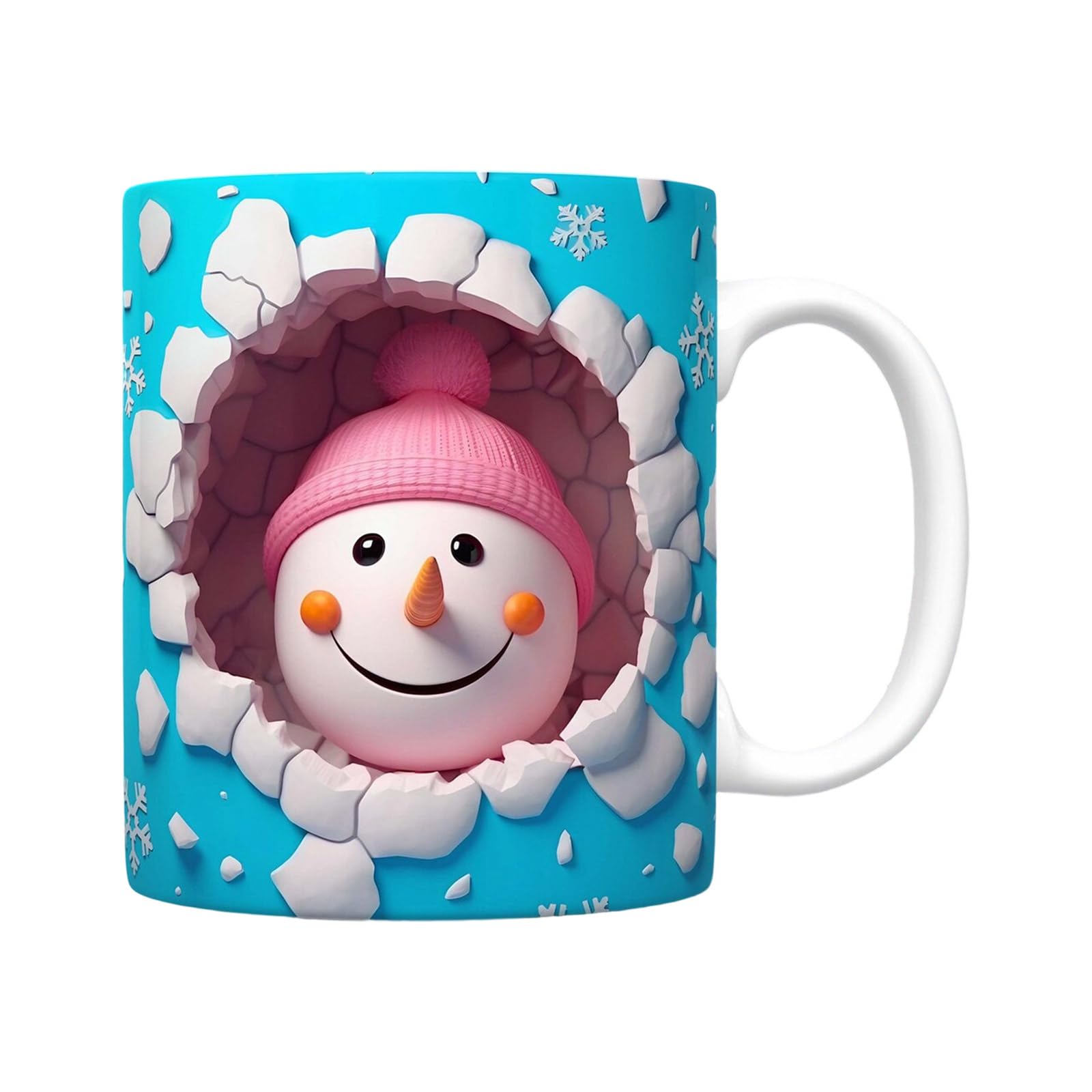 Xjdzineq Snowman Decorated Ceramic Mugs 350ml Dishwasher Safe Perfect for Teas Coffee Cocoas Snowman Christmas Ceramic Mugs