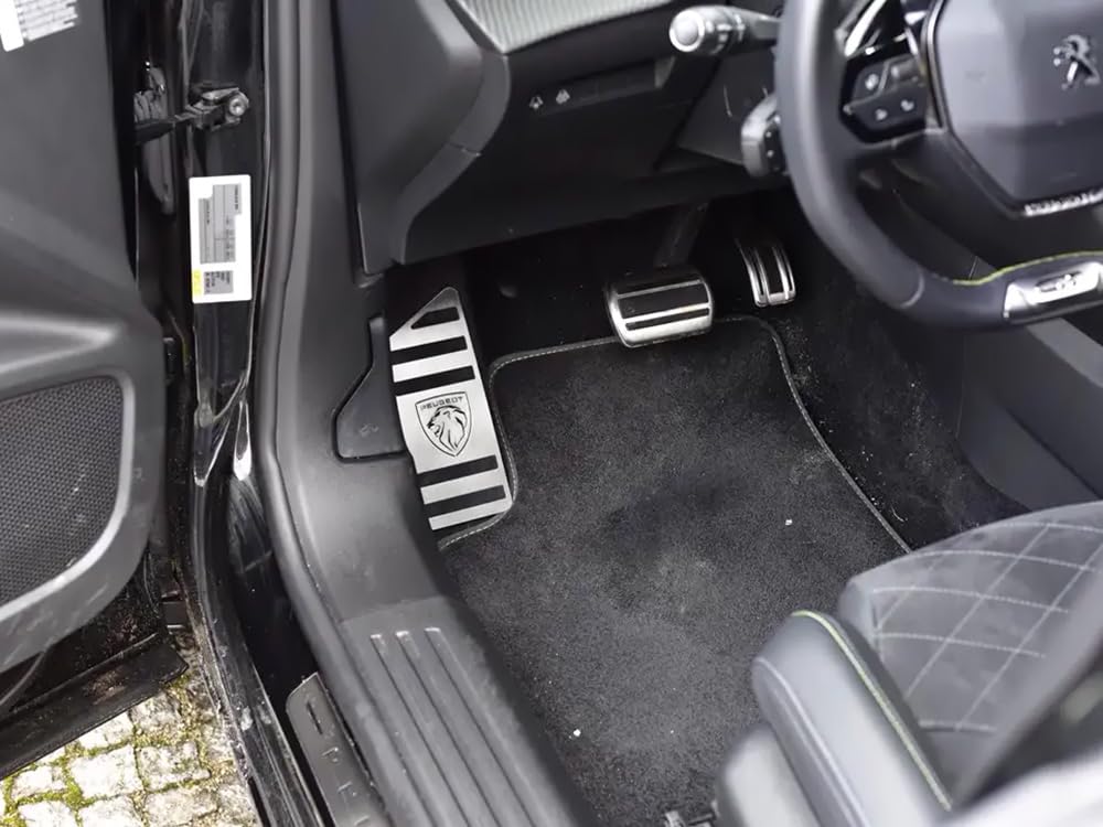 Reposapiés de acero para Peugeot.2008 II/208 II – 1 pieza 2019 + 208 2008 e-2008 e-2008 accesorios reposapiés inoxidable metal cepillado decoración Tuning