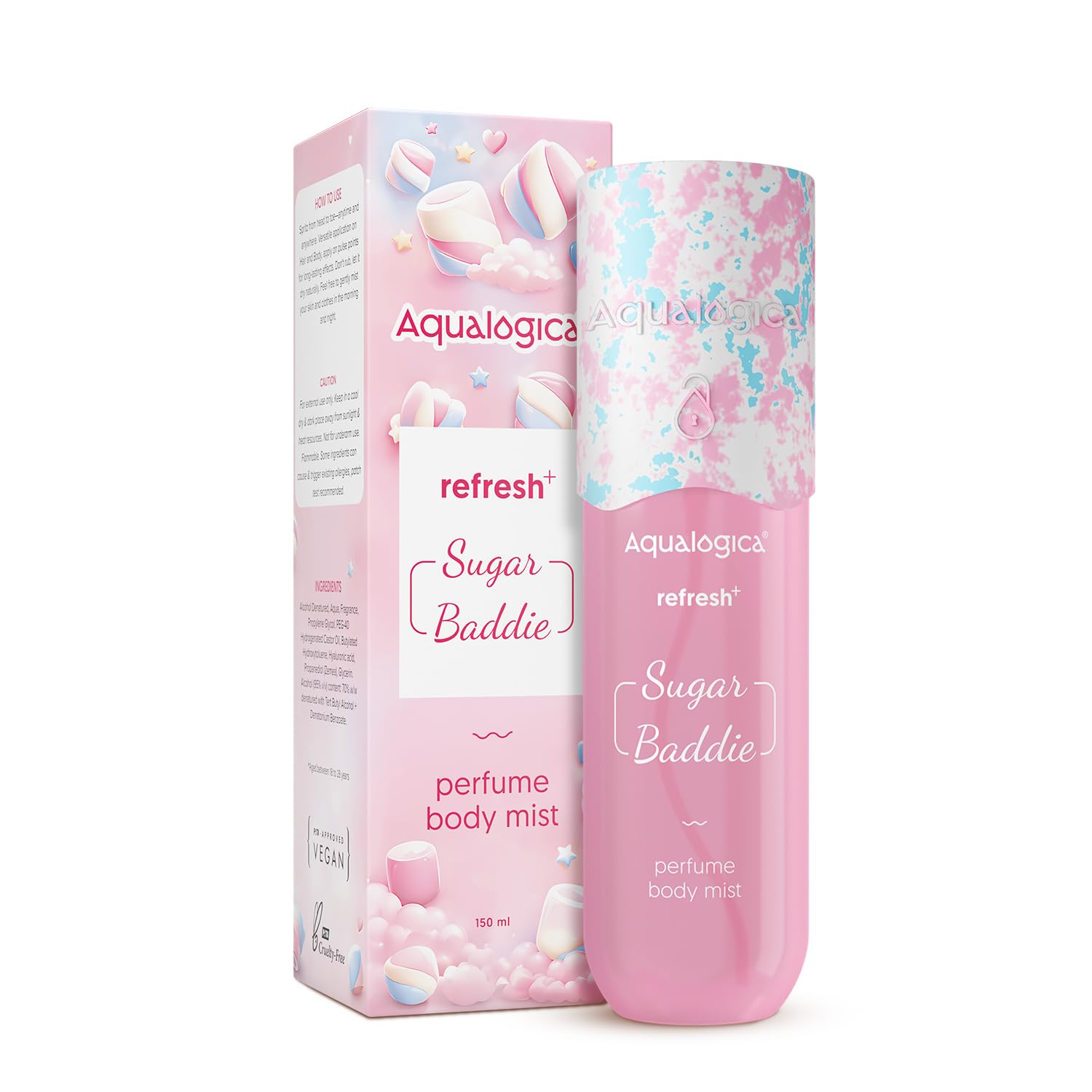 Aqualogica Refresh+ Perfume Body Mist - Sugar Baddie Delicious Marshmallow Gourmand Fragrance | Lasts Up To 8 Hours | Skin-friendly & Non-Irritating | Double Duty Mist for Hair & Body | For Men & Women | 150 ml-picture-19