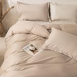 OAITE 100% Washed Cotton Duvet Cover Queen Size Soft Breathable Durable Bedding with Zipper Closure & 8 Corner Ties- 3 Pieces Plain Simple Duvet Cover Set,2 Pillow Shams,1 Duvet Cover(90"x90")