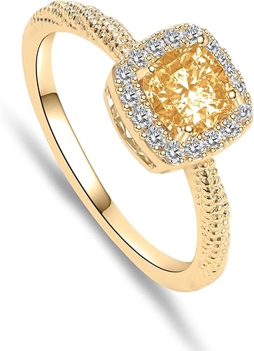 Anillo de compromiso de oro de 14 quilates con diamantes creados en laboratorio, anillo de compromiso de eternidad, anillo de compromiso de plata