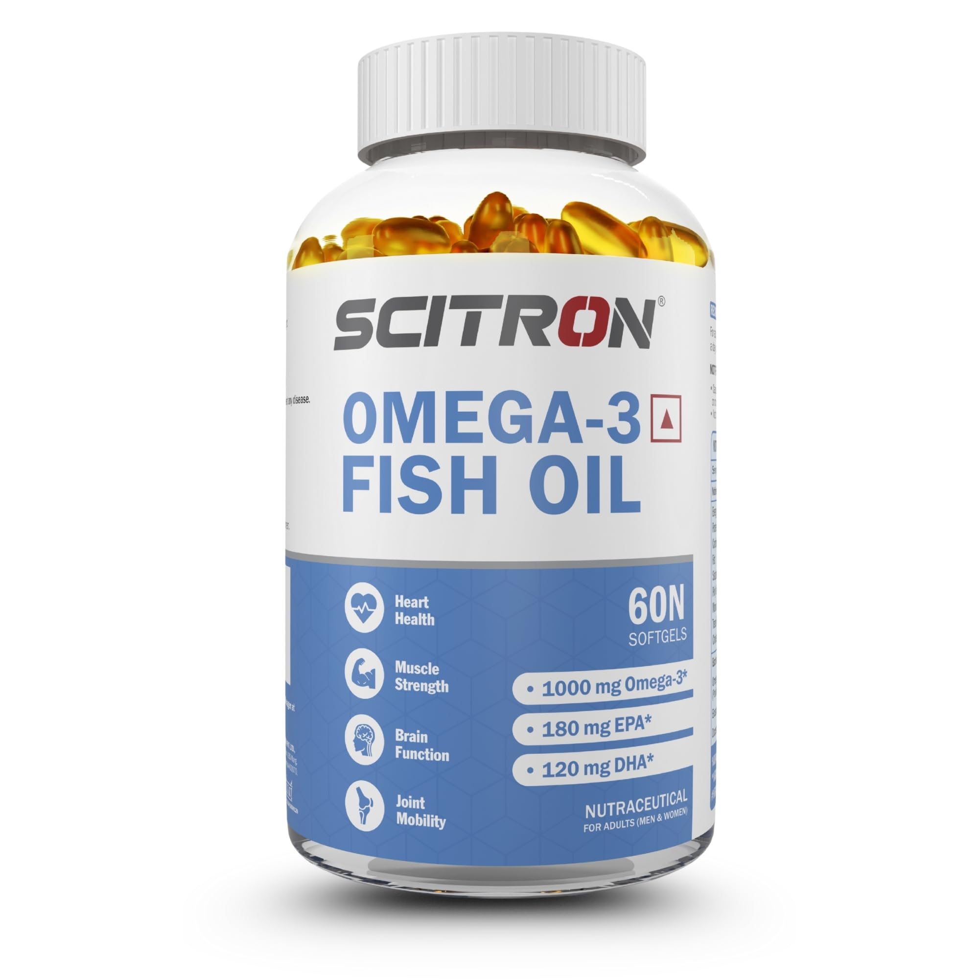 Scitron Triple Strength Omega-3 Fish Oil Capsules - 1250mg Omega-3, 525mg EPA, 400mg DHA, 60 Capsules-image-24