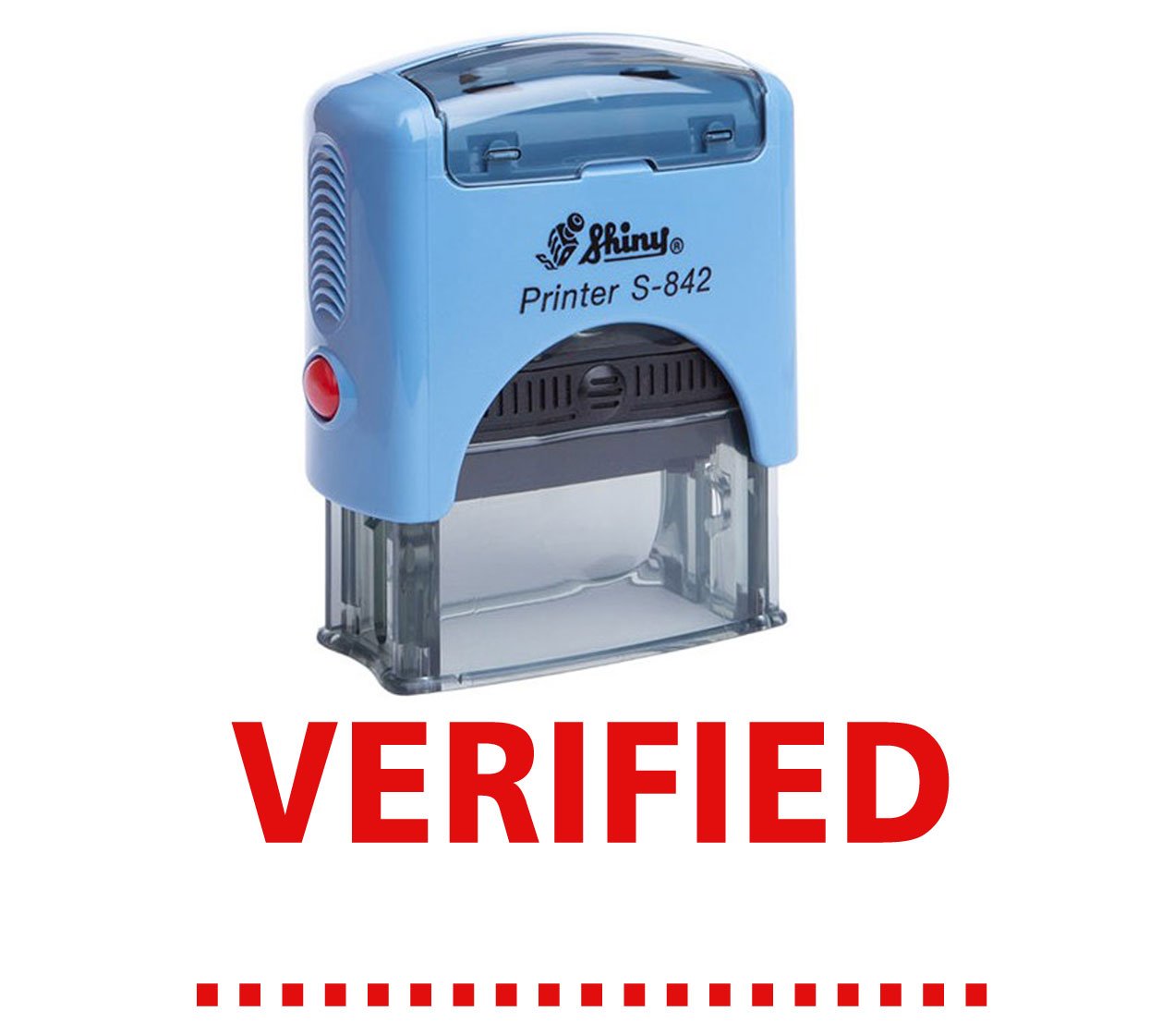 Printtoo Red Ink Verified Self Inking Rubber Stamp Office Stationary Custom Shiny Stamp