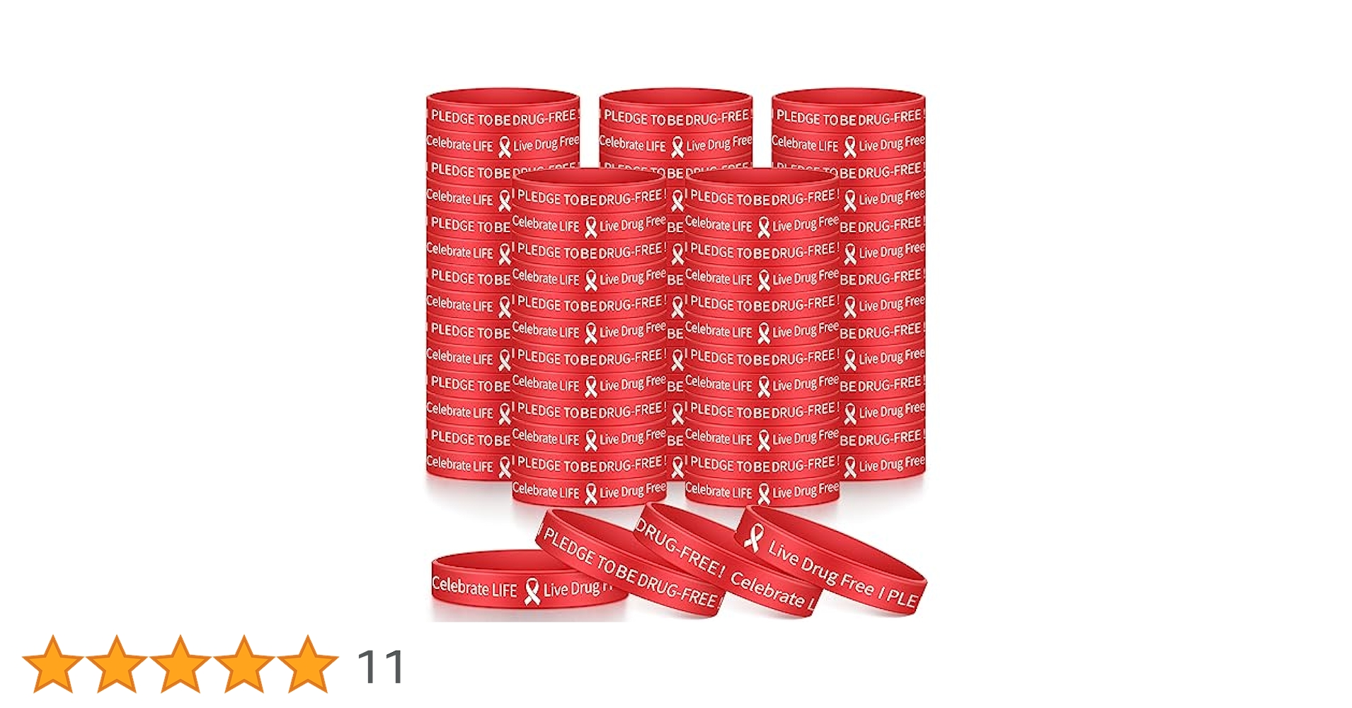 Amazon.co.jp: Libima 200個 レッドリボン ウィークリストバンド