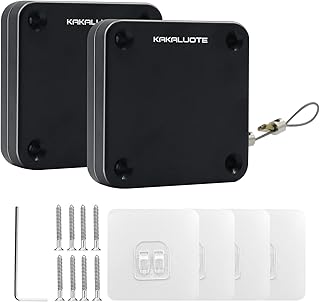 Punch-Free Automatic Sensor Door Closer, Multifunctional Automatic Door Closer, Residential Commercial Auto Door Closer with Drawstring, Closer Door for Internal, Home, Storm (2 Pack)