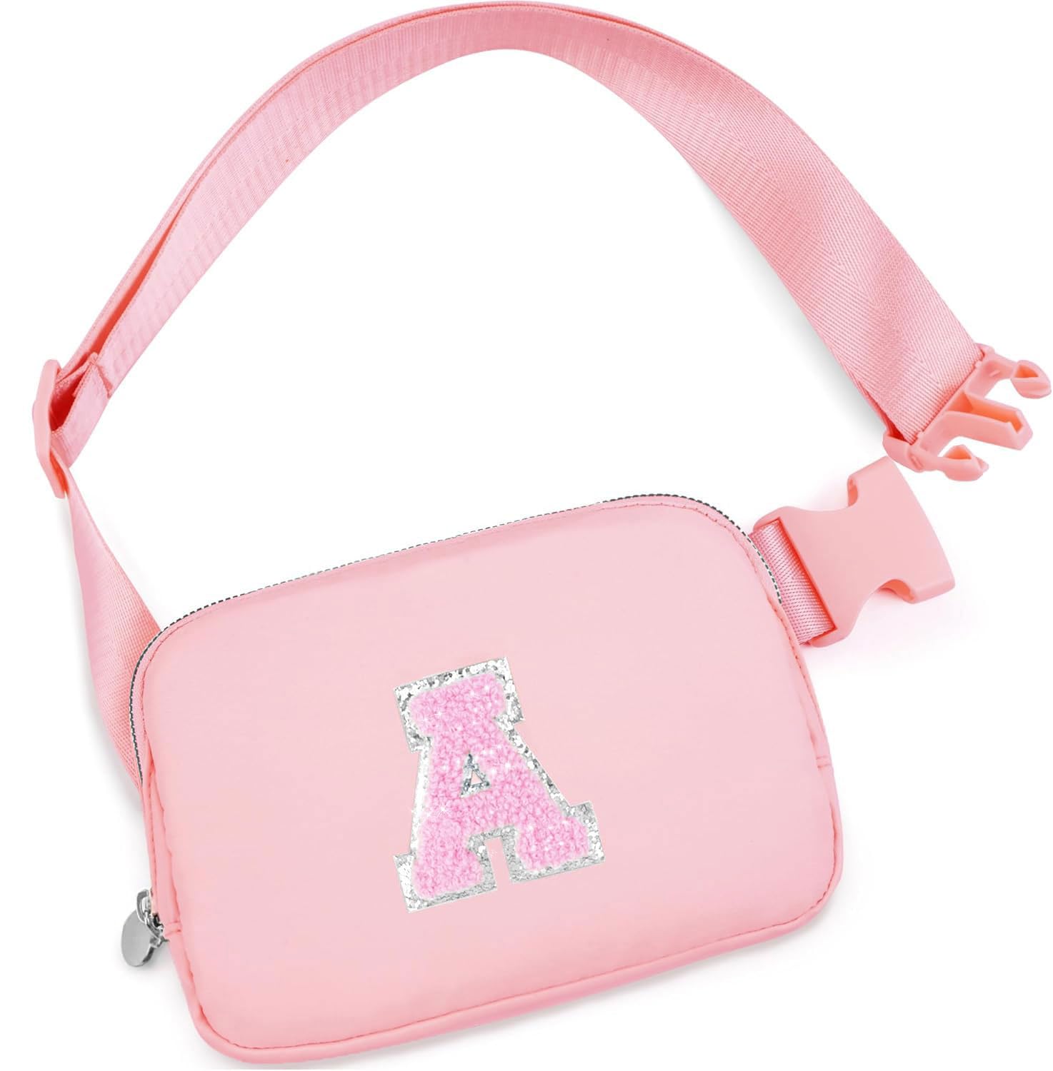 Waist Bag Fanny Pack for Girls Belt Bag Crossbody Initial Letter Merch Bag for Teen Girl Women Personalized Christmas Valentines Birthday Preppy