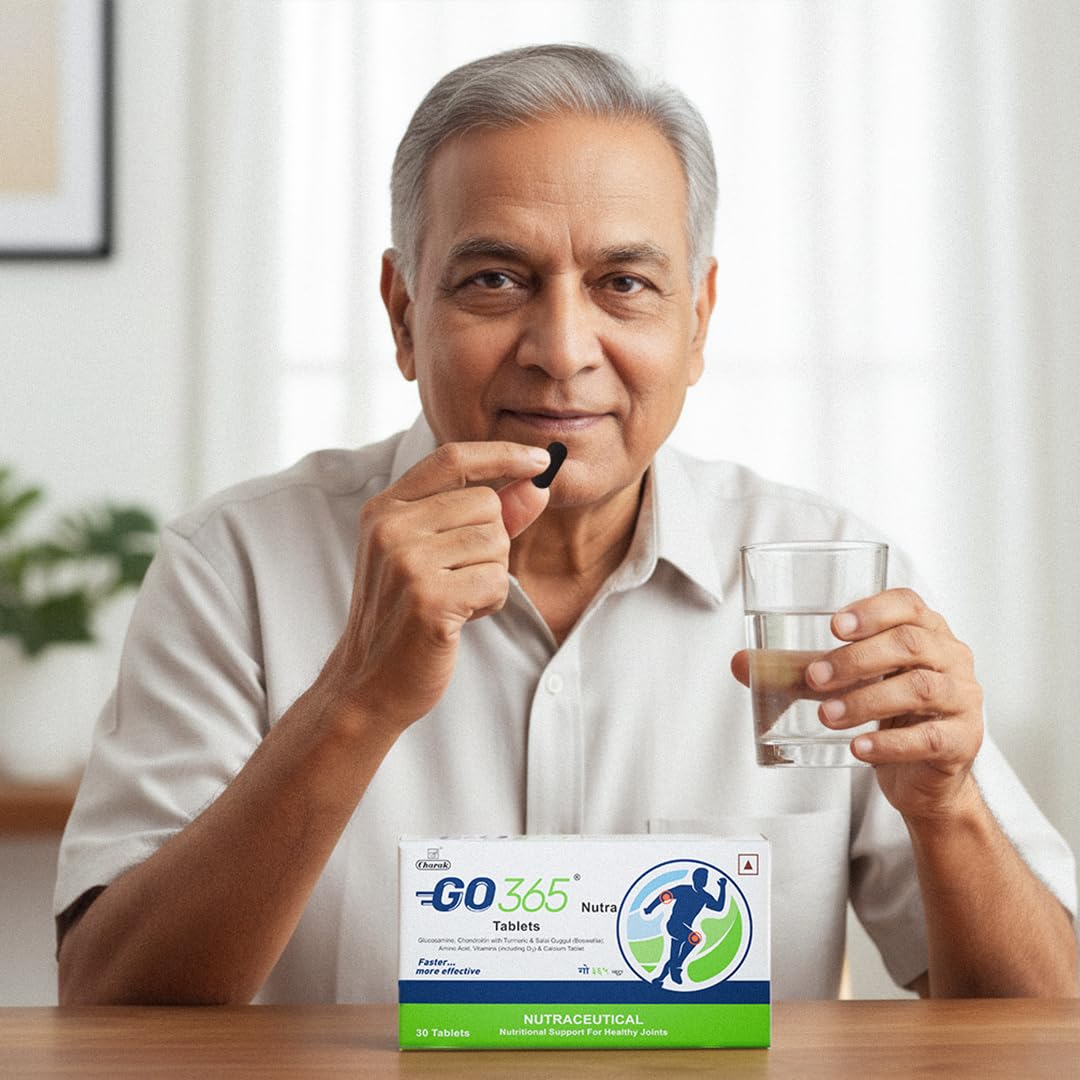 Vedistry Go365 Nutra Tablets | Ayurvedic Pain & Mobility Support | Helps Reduce Stiffness, Strengthen Bones & Flexibility | Daily Joint Health Supplement with Glucosamine, Chondroitin & Curcumin β 30 Tabs (Pack of 1) 3