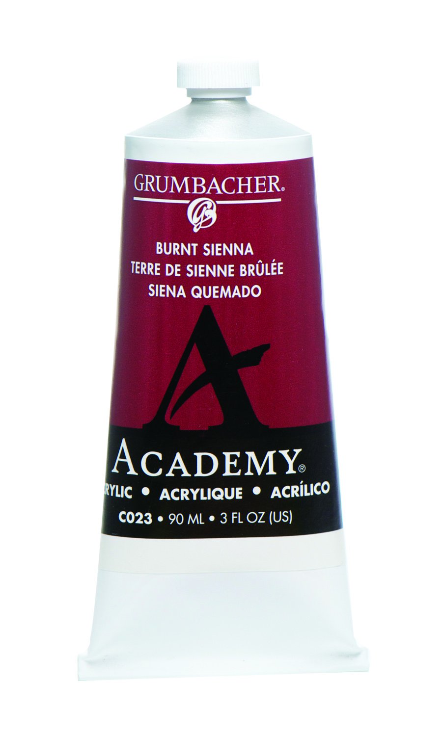 Grumbacher Academy Acrylic Paint, Gloss, 90ml/3 oz Metal Tube, Burnt Sienna