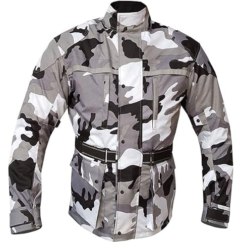 warrior gears Motorcycle Camouflage Jacket Men, Breathable Camo Motorcycle Jackets for Men, Camouflage Men's Outdoor Waterproof Jackets, CE Protective Camo Jacket Men, Grey - 3XL Cover