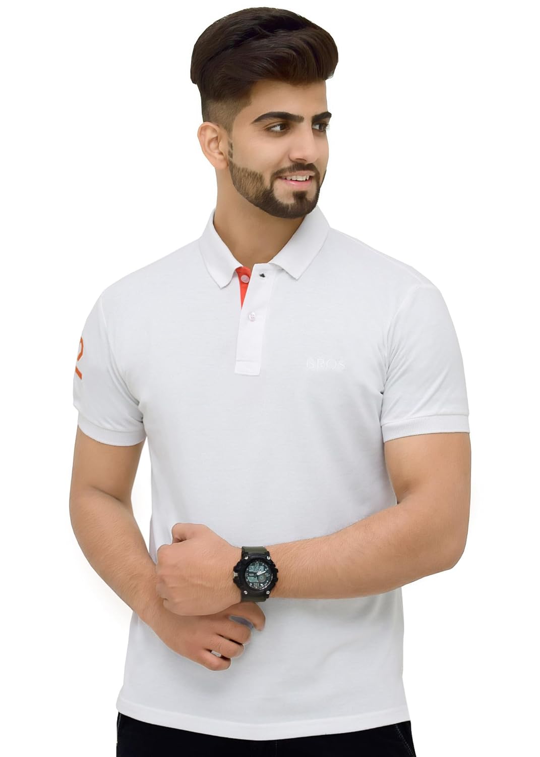 3BROS Men’s Cotton Blend Half Sleeve Regular fit Comfortable Polo Neck T-Shirt (Pack of 1) 3BROS Men’s Cotton Blend Half Sleeve Regular fit Comfortable Polo Neck T-Shirt (Pack of 1)