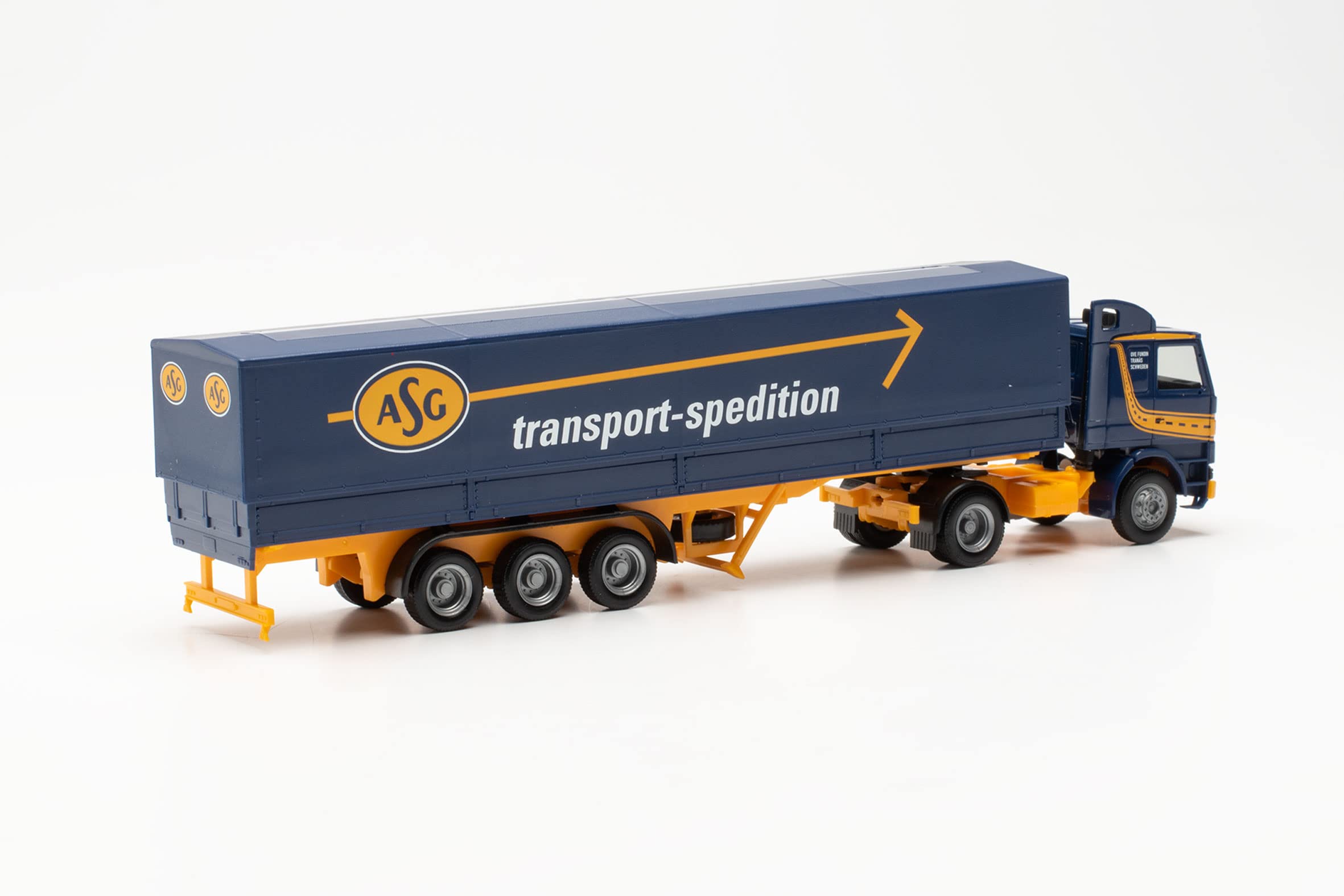 herpa truck model Scania 142 Planen-Tractor-trailer ASG true to its original scale of 1:87 - Image 2
