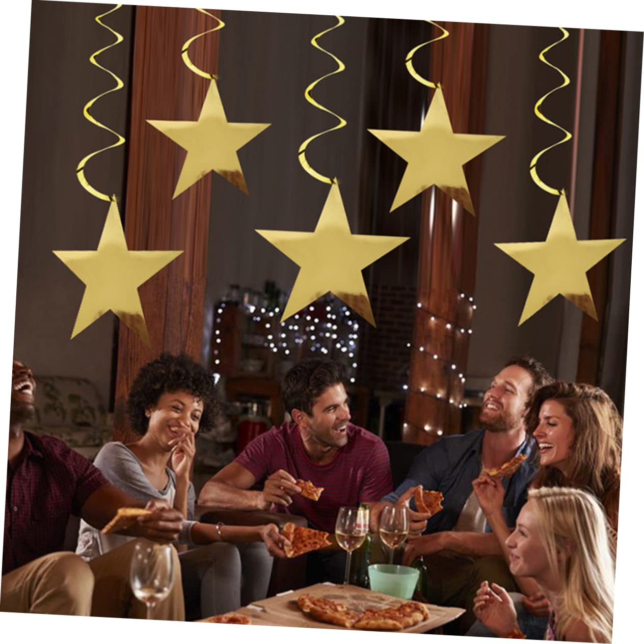 ifundom 60pezzi Decorazioni Festa di Stelle Dorate Carta per Compleanni Natale Shower Facili da Appendere e Personalizzare