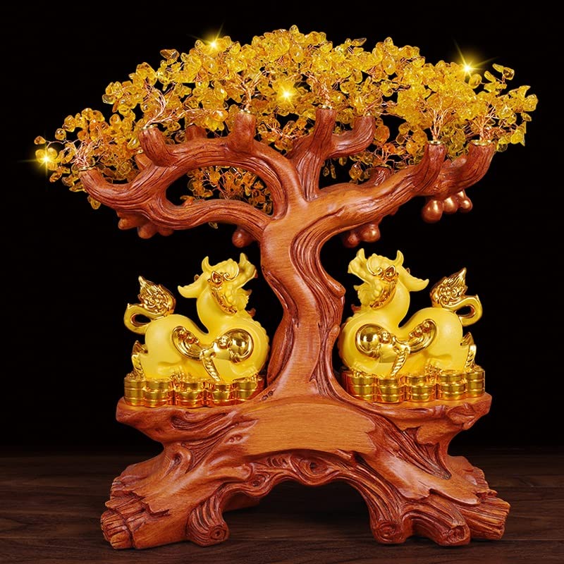 Citrine money tree with piyao