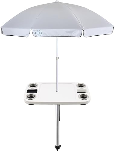 Manufacturers' Select ITC - Juego de mesa de barco con paraguas y patas de barra de arena de 47 pulgadas, mesa grande, pata con taladro de arena,