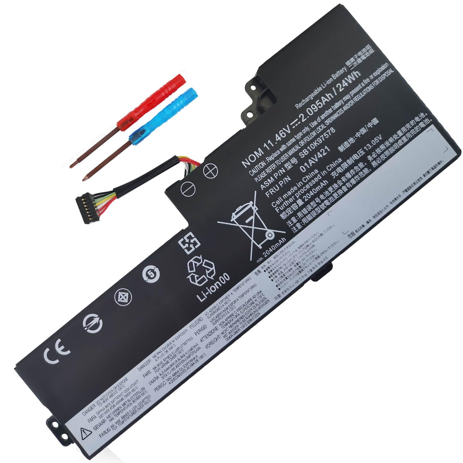 EneSph Laptop-Akku Für Lenovo ThinkPad T470 T480 A475 A485 - 01AV421 24Wh