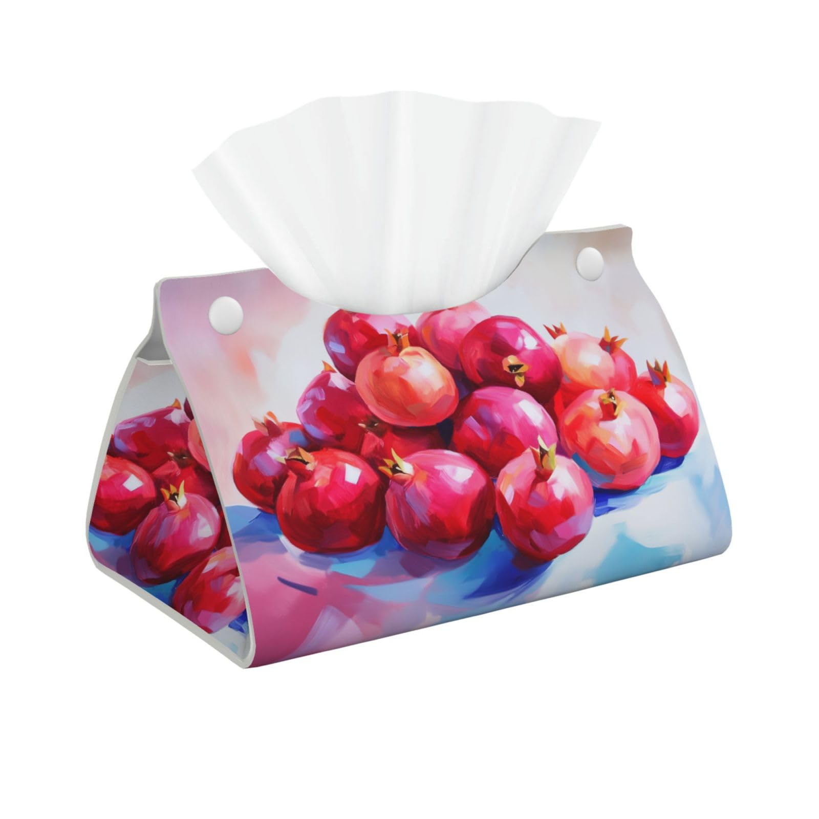 Contemporaty Pomegranates Still Life Abstract Tissue Box Cover Rectangle Pu Leather Tissue Box Holder for Car Bathroom Bedroom Desk Tabletop Decor