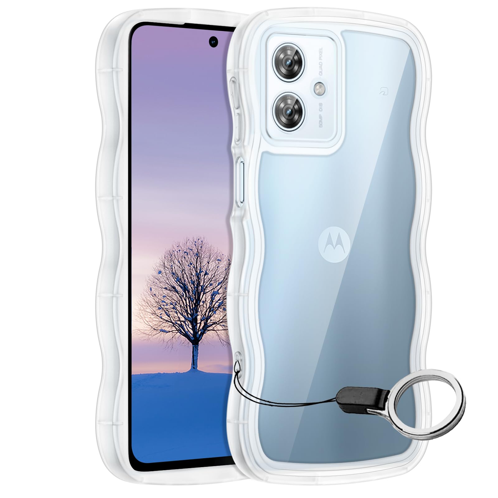 Amazon.co.jp: Motorola Moto G64Y 5G/G64 5G ケース クリア ウェーブ