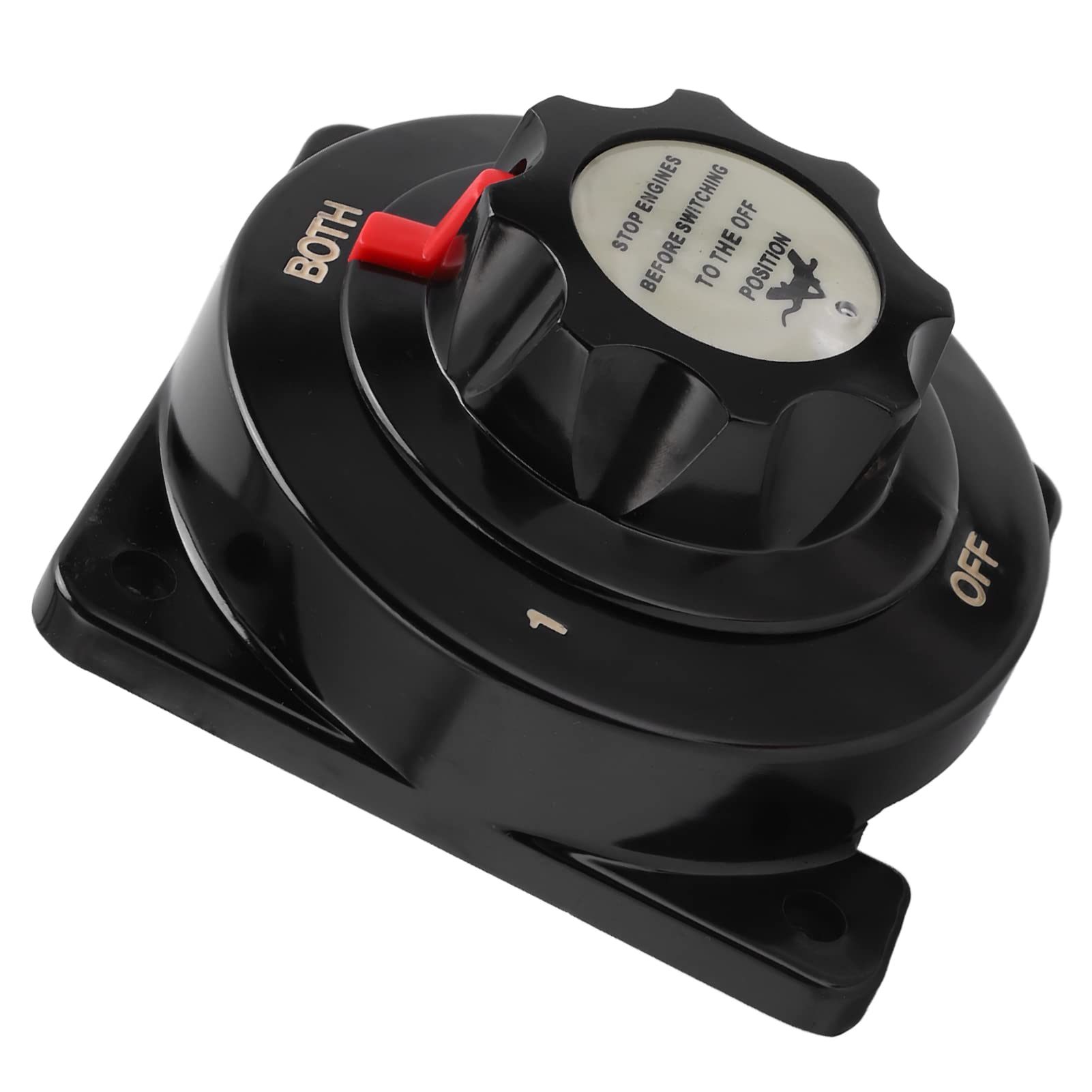 Keenso Interruptor Selector de Batería, Interruptor de Batería de Cobre ABS 4 Posiciones 250A DC 6 a 32V Hacer Antes de la Pausa para RV Marine Boat Trailer Yacht Sistemas de Dual