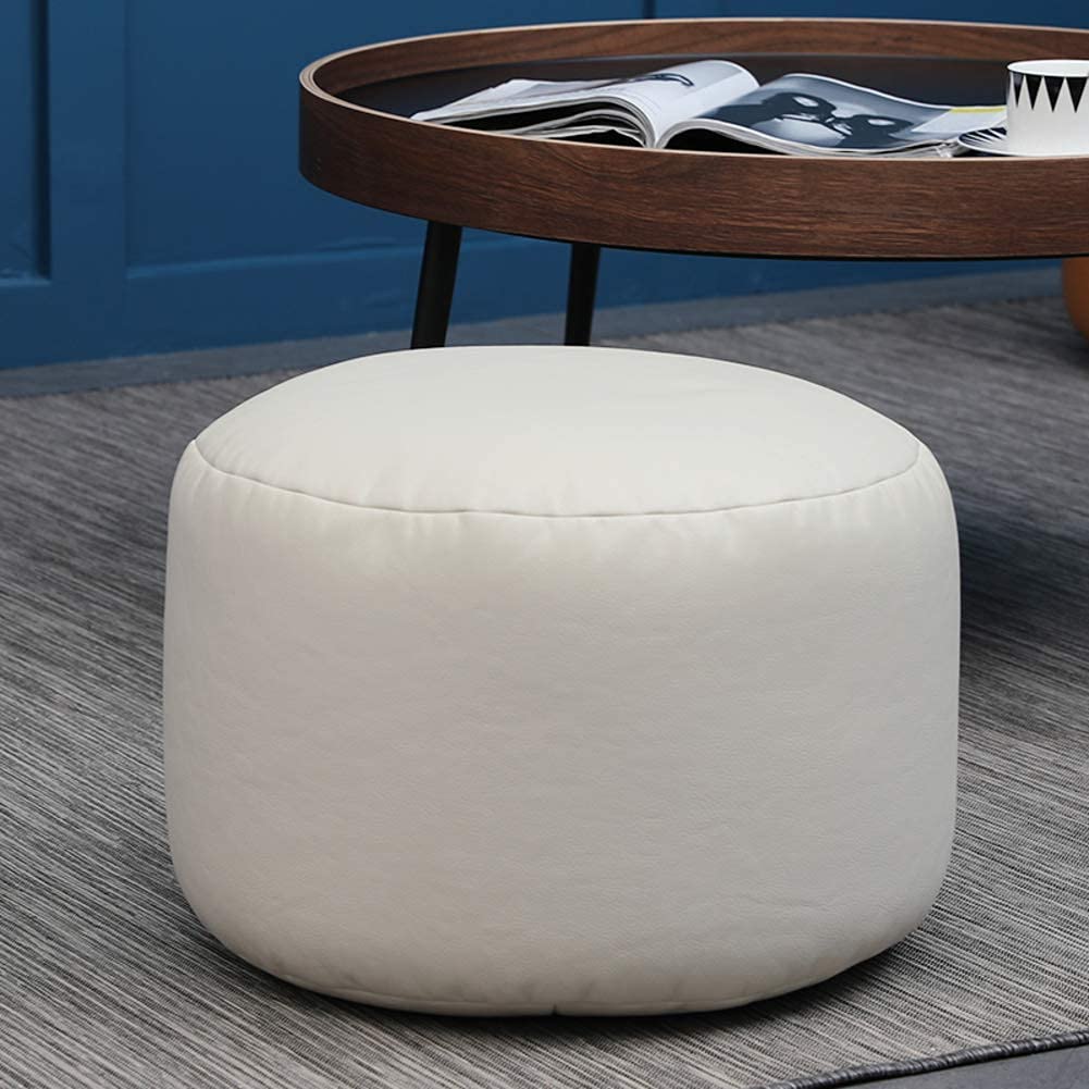 YMYNY Pouf Poggiapiedi In Legno E Alghe Intrecciate - Sgabello Morbido Beige 32x32x32cm - Foto 9